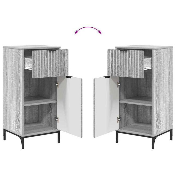 Set di mobili per il bagno con cassetto 2 pcs Grigio sonoma 3393099