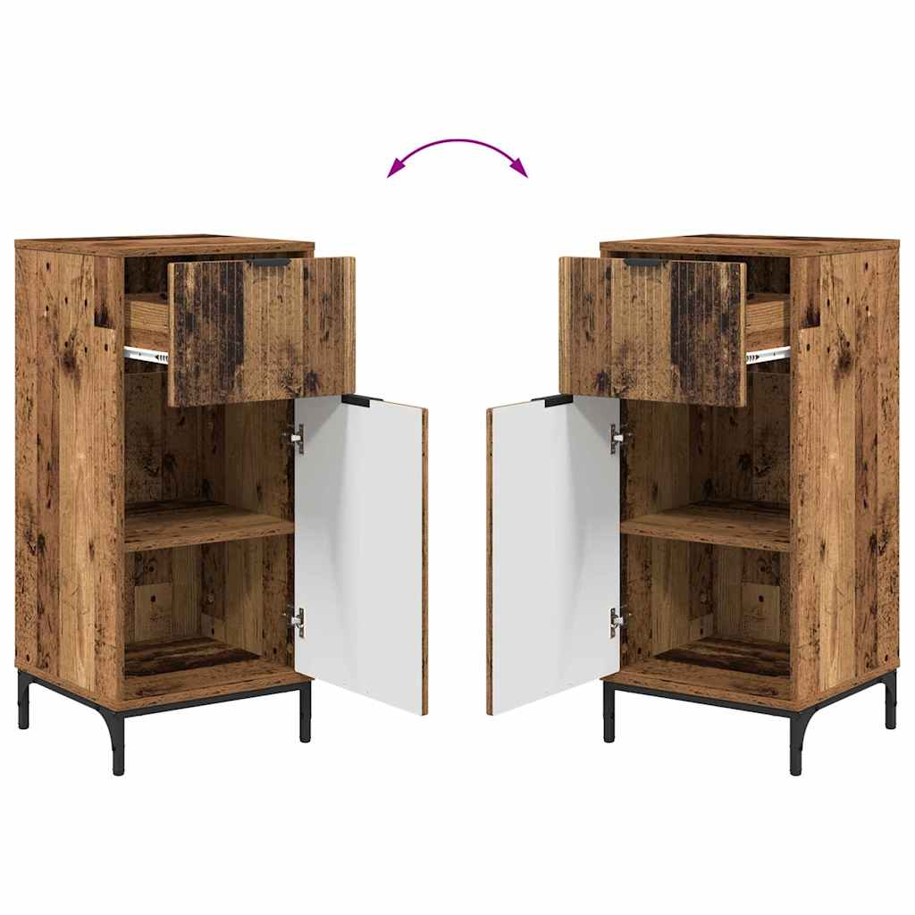 Set di mobili per il bagno con cassetto 2 pcs Legno vecchio 3393101