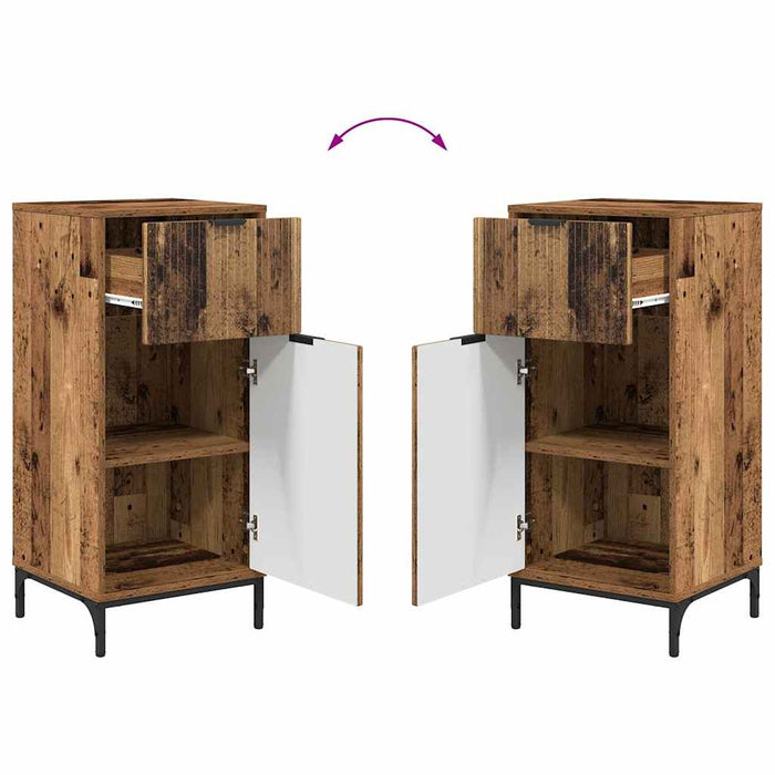 Set di mobili per il bagno con cassetto 2 pcs Legno vecchio 3393101