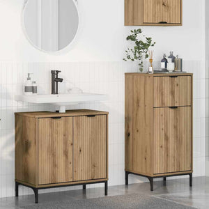 vidaXL Set di mobili per il bagno Plaid 2 pcs rovere artigianale
