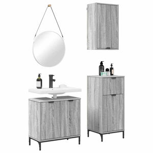 Set di mobili per il bagno con cassetto 3 pcs Grigio sonoma 3393109