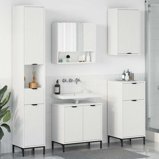 Set di mobili per il bagno Bianco Legno ingegnerizzato, Metallo 3393113