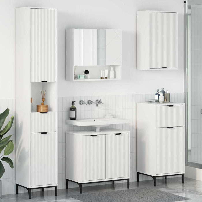 Set di mobili per il bagno Bianco Legno ingegnerizzato, Metallo 3393113