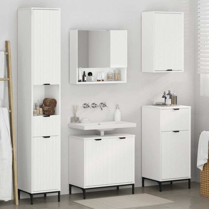 Set di mobili per il bagno Bianco Legno ingegnerizzato, Metallo 3393113
