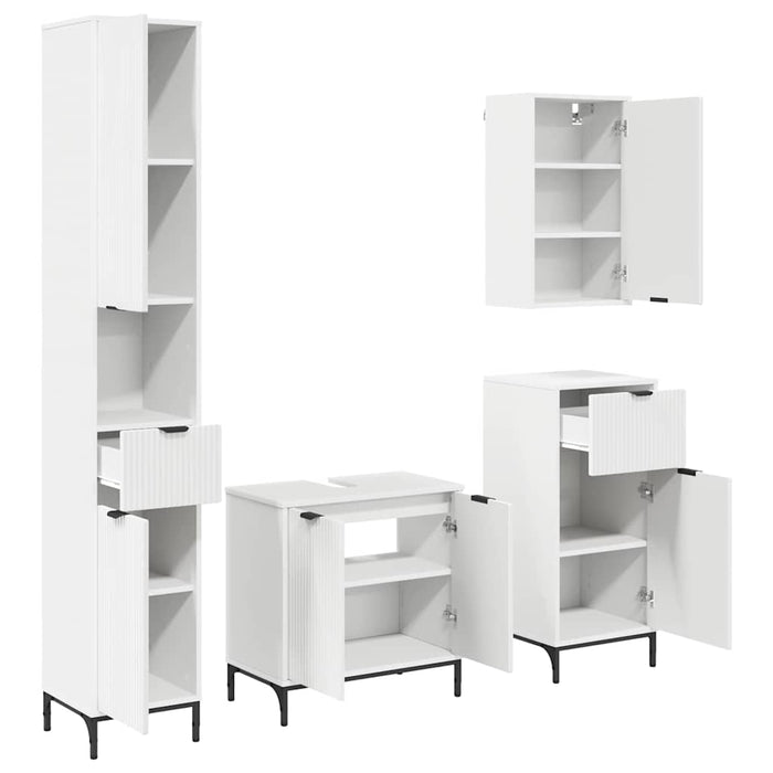 Set di mobili per il bagno Bianco Legno ingegnerizzato, Metallo 3393113