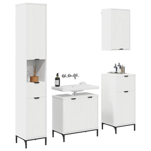 Set di mobili per il bagno Bianco Legno ingegnerizzato, Metallo 3393113