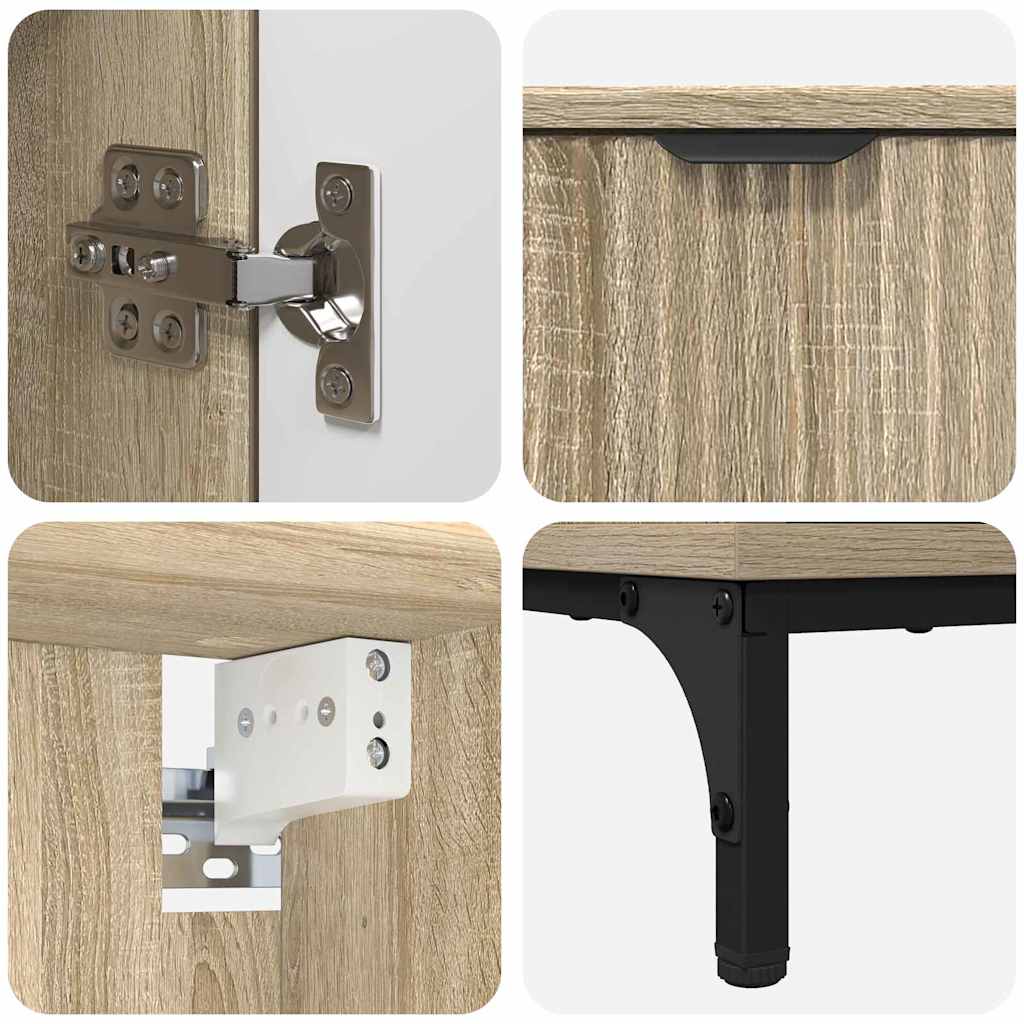 Set di mobili per il bagno con cassetto con porta Rovere Sonoma 3393115