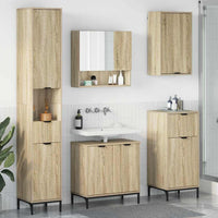 Set di mobili per il bagno con cassetto con porta Rovere Sonoma 3393115