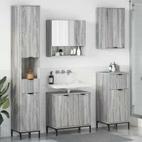 Set di mobili per il bagno con cassetto con porta Grigio Sonoma 3393119