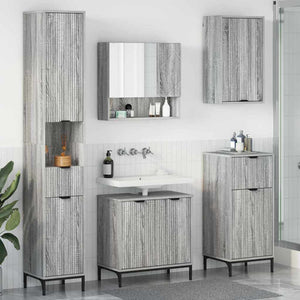 Set di mobili per il bagno con cassetto con porta Grigio Sonoma 3393119