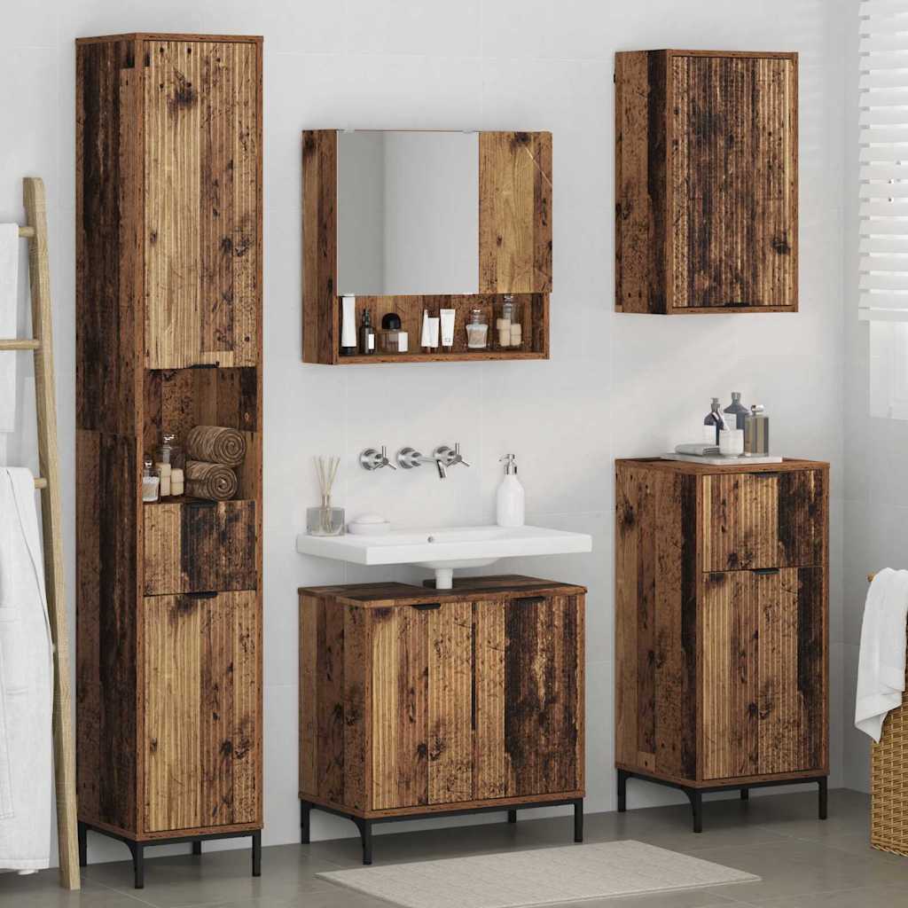 Set di mobili per il bagno con cassetto con porta Legno vecchio 3393121
