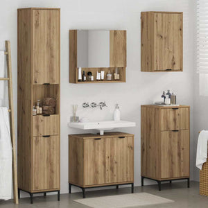 Set di mobili per il bagno con cassetto Rovere artigianale 3393122