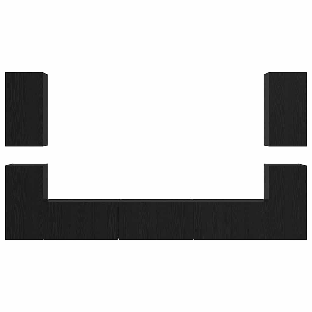 Set mobile TV Montaggio a parete-Credenza per TV Rovere Nero Legno multistrato 662820