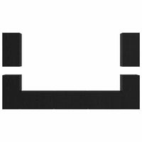 Set mobile TV Montaggio a parete-Credenza per TV Rovere Nero Legno multistrato 662820