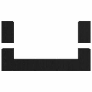 Set mobile TV Montaggio a parete-Credenza per TV Rovere Nero Legno multistrato 662820