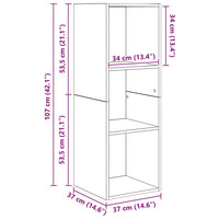 vidaXL Set di mobili TV 3 pcs Rovere nero 37 x 37 x 142.5 cm