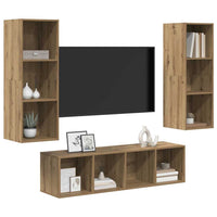 vidaXL Set di mobili TV 3 pcs rovere artigianale 37 x 37 x 142.5 cm