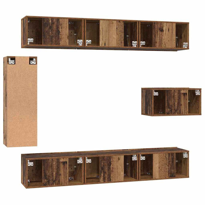 Set mobile TV 8 pcs Legno vecchio 30.5 x 30 x 90 cm 3393132