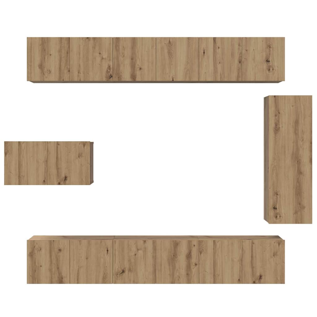 Set mobile TV 8 pcs rovere artigianale 30.5 x 30 x 90 cm 3393134