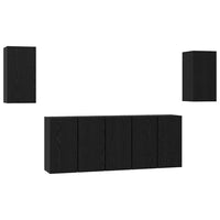 Set mobile TV 7 pz-Set di 7 Credenza per TV Rovere Nero 30,5 x 30 x 60 cm