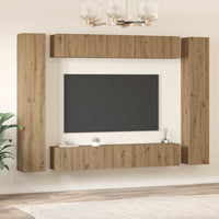 vidaXL Set mobile TV 10 pcs rovere artigianale 30.5 x 30 x 90 cm