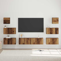 vidaXL Set mobile TV 8 pcs Legno vecchio 60 x 30 x 30 cm
