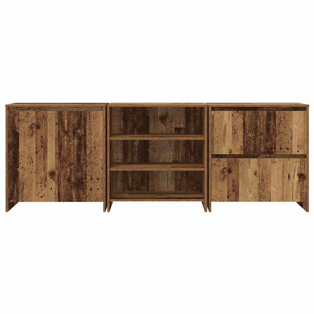 vidaXL Sideboards 3 pcs Legno vecchio 70 x 41 x 75 cm