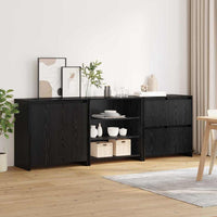 Credenza 3 pz-Set di 3 Buffet-Armadio da cucina Rovere nero 70 x 41 x 75 cm Legno multistrato