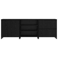 Credenza 3 pz-Set di 3 Buffet-Armadio da cucina Rovere nero 70 x 41 x 75 cm Legno multistrato