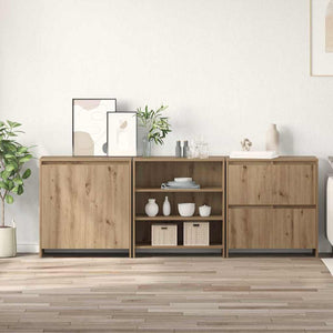 vidaXL Sideboards 3 pcs rovere artigianale 70 x 41 x 75 cm