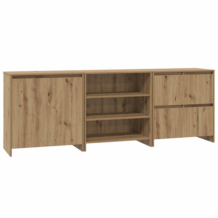vidaXL Sideboards 3 pcs rovere artigianale 70 x 41 x 75 cm