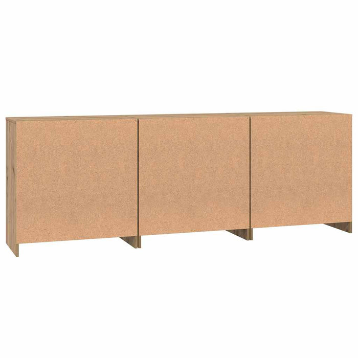 vidaXL Sideboards 3 pcs rovere artigianale 70 x 41 x 75 cm