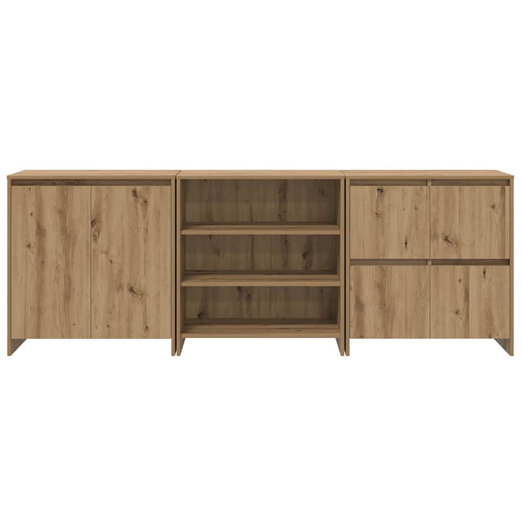 vidaXL Sideboards 3 pcs rovere artigianale 70 x 41 x 75 cm