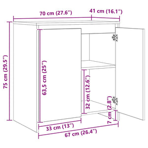 vidaXL Sideboards 3 pcs rovere artigianale 70 x 41 x 75 cm