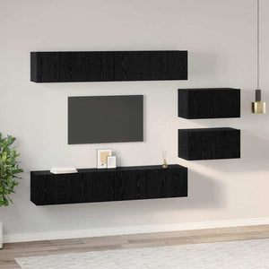 vidaXL Set mobile TV 6 pcs Rovere Nero 80 x 30 x 30.5 cm Small