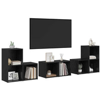 vidaXL Set di mobili TV 6 pcs Rovere Nero 37 x 35 x 72 cm