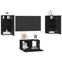 vidaXL Set mobile TV 3 pcs Rovere nero 60 x 30 x 30 cm