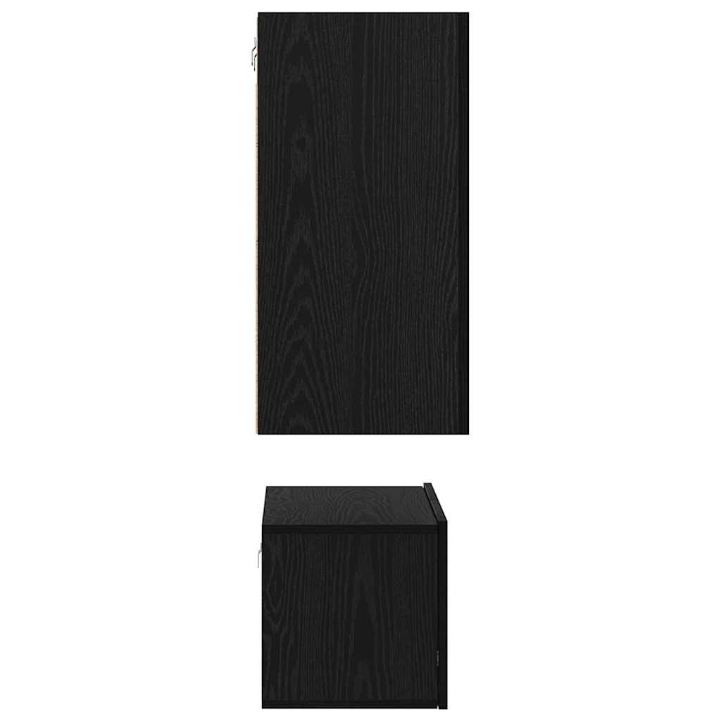 vidaXL Set mobile TV 3 pcs Rovere nero 60 x 30 x 30 cm