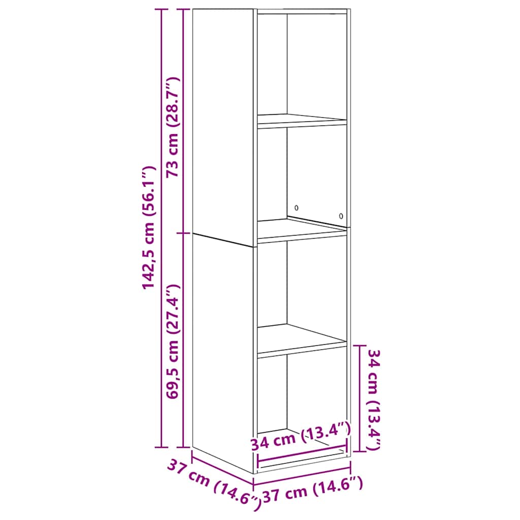 vidaXL Set di mobili TV 2 pcs Legno antico 37 x 37 x 142.5 cm