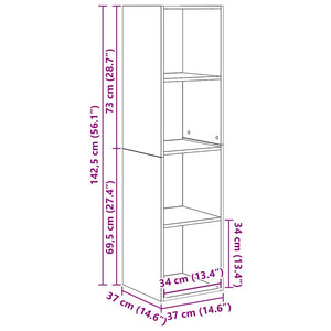 vidaXL Set di mobili TV 2 pcs Legno antico 37 x 37 x 142.5 cm