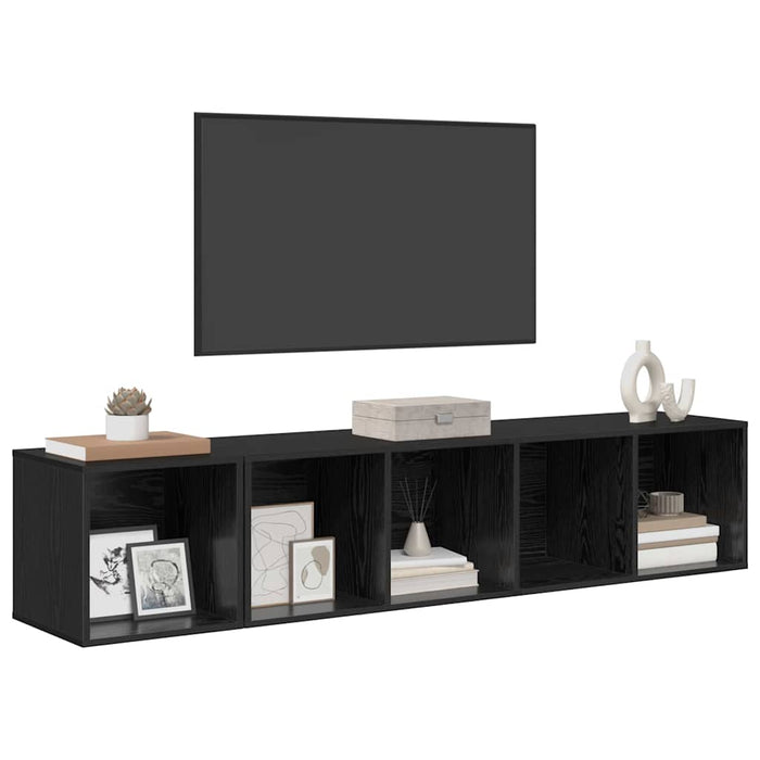 vidaXL Set di mobili TV 2 pcs Rovere nero 37 x 37 x 142.5 cm