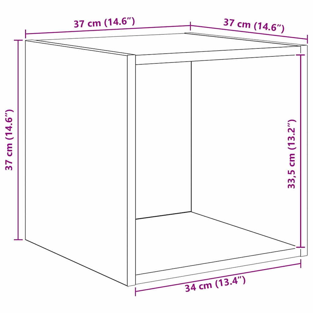 vidaXL Set di mobili TV 2 pcs Rovere nero 37 x 37 x 142.5 cm