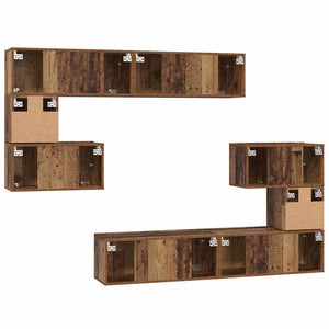 vidaXL Set mobile TV 8 pcs Legno vecchio 80 x 30 x 30 cm