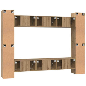 vidaXL Set mobile TV 10 pcs rovere artigianale 30.5 x 30 x 90 cm