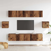 vidaXL Set mobili TV 6 pezzi Legno vecchio Legno ingegnerizzato