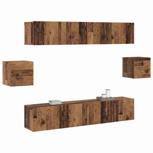 vidaXL Set mobili TV 6 pezzi Legno vecchio Legno ingegnerizzato