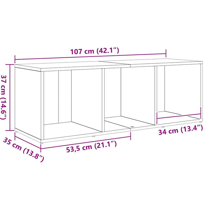 vidaXL Mobile TV 3 pcs Nero 107 x 35 x 37 cm Legno multistrato
