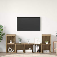 vidaXL Mobile TV 3 pcs Marrone 107 x 35 x 37 cm Legno multistrato