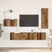 vidaXL Set mobile TV 4 pcs Legno vecchio 30.5 x 30 x 90 cm