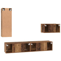 vidaXL Set mobile TV 4 pcs Legno vecchio 30.5 x 30 x 90 cm